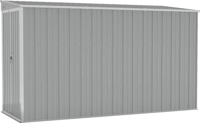 vidaXL Metall Anbau-Gerätehaus 118x288cm grau