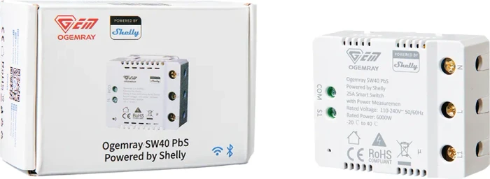 Shelly Ogemray Smarter Relaisschalter, 25A, Schaltaktor