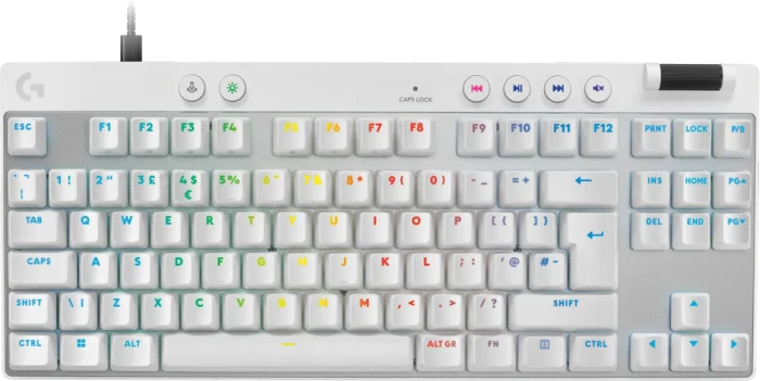 Logitech G PRO X TKL Rapid, weiß/silber, Magnetic Analog, USB, UK