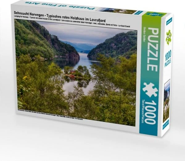 Calvendo Sehnsucht Norwegen - Typisches rotes Holzhaus im Lovrafjord