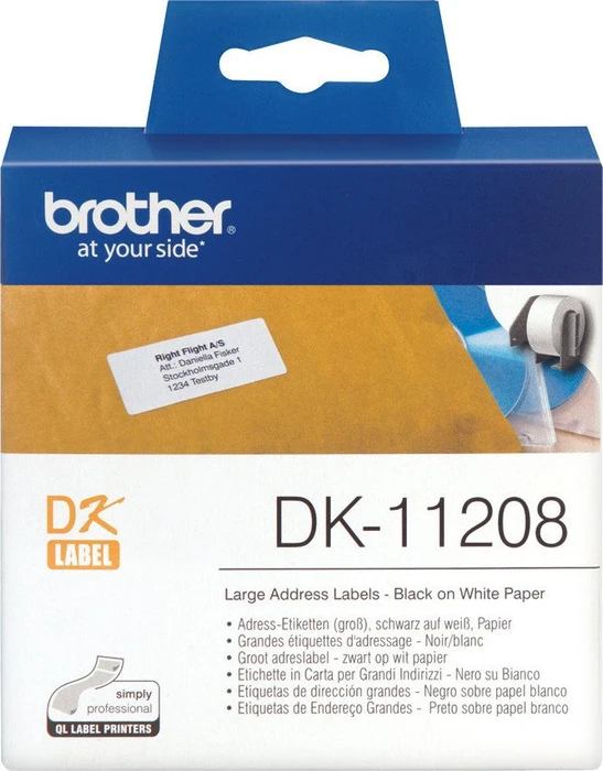 Brother Endlosetiketten DK-11208, 38x90mm, weiß, 1er-Pack (400 Etiketten)