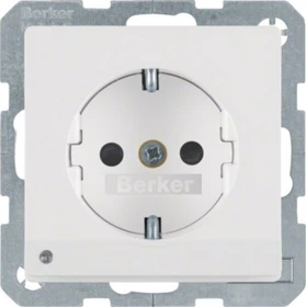 Berker Q.1/Q.3 Steckdose SCHUKO mit LED-Orientierungslicht, polarweiß samt