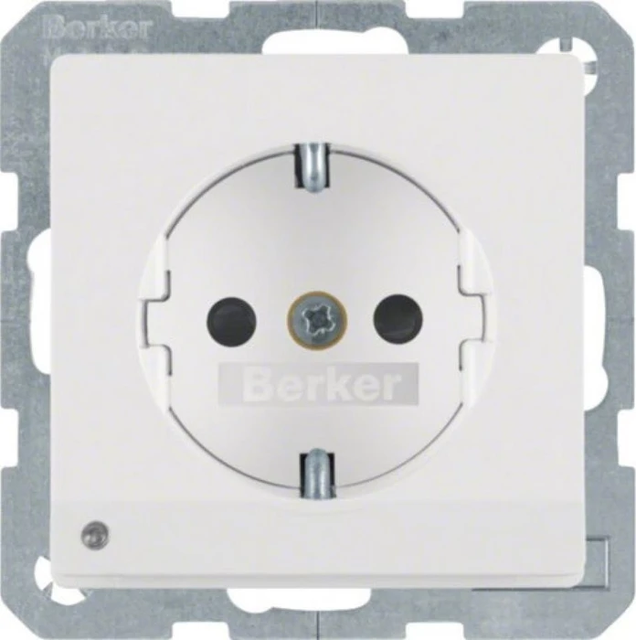 Berker Q.1/Q.3 Steckdose SCHUKO mit LED-Orientierungslicht, polarweiß samt