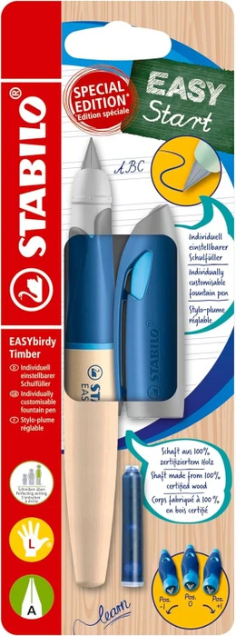 STABILO EASYbirdy Timber Ahornholz/blau, linke Hand, Anfänger