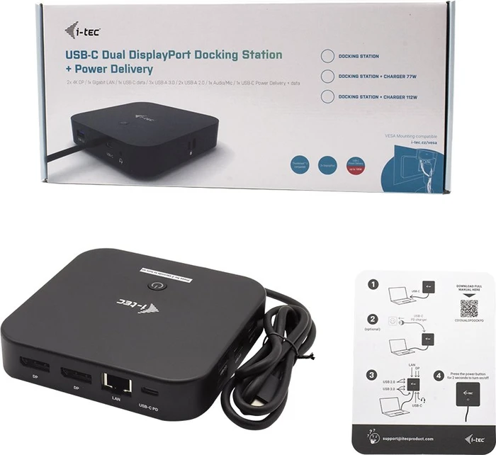 i-tec USB-C Dual Display Docking Station, ohne Netzteil, USB PD, USB-C 3.1 [Stecker]