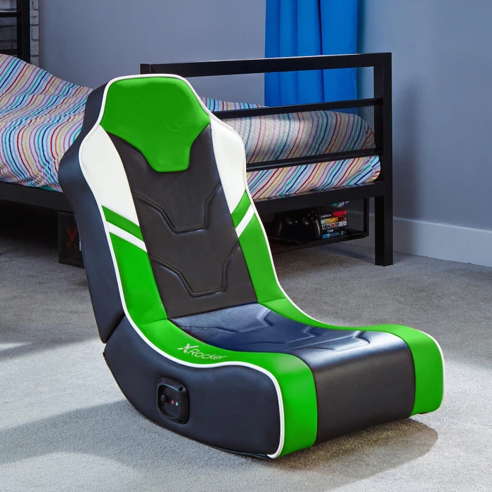 X Rocker Shadow 2.0 Audio Floor Rocker Gaming-Bodensessel für Kinder/Jugendliche, schwarz/grün
