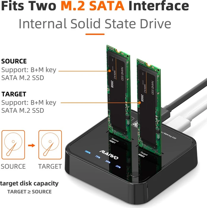 MAIWO M.2 SATA Dockingstation mit Klon-Funktion, USB-C 3.0 (verschiedene Markenbezeichnungen)