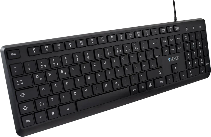 V7 KU350 Pro Tastatur, schwarz, USB, DE
