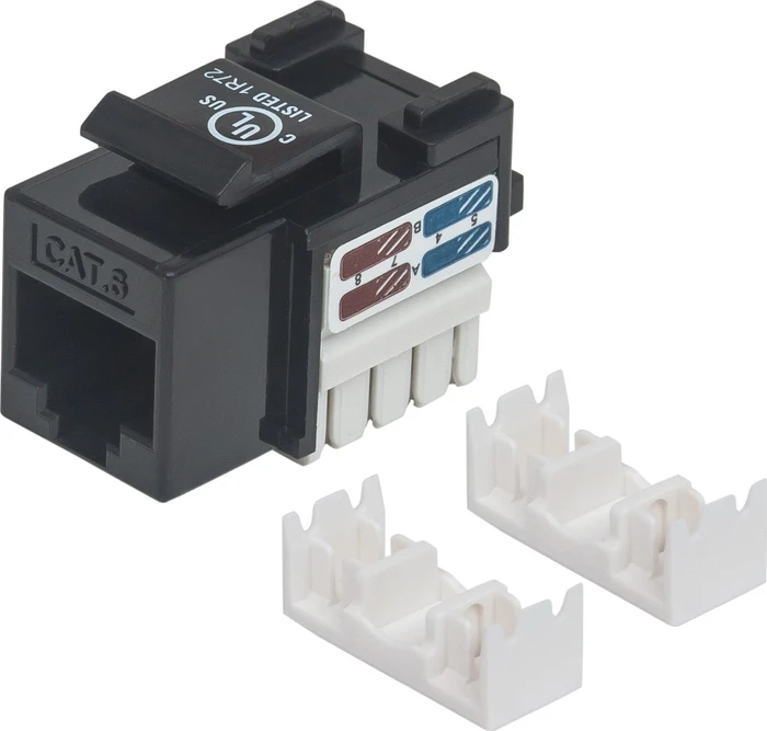 Intellinet Keystone Modul RJ-45 Buchse via Verlegekabel Cat6, schwarz