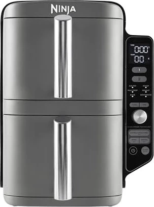 Ninja Doppel-Heißluftfritteuse SL300EU | 7,6l | 2 Ebenen | 2 x 3,8l Körbe | 2470W | Airfryer | Teflonfrei | Schwarz