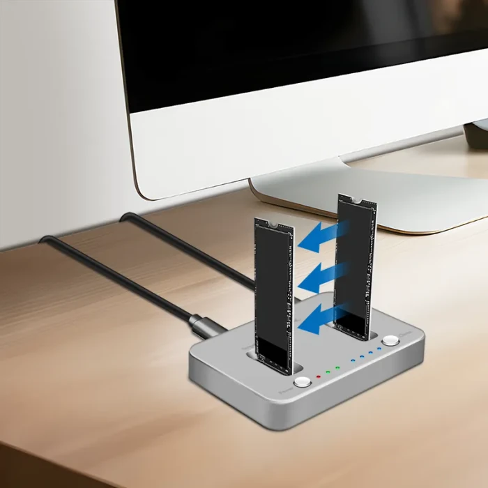 LogiLink M.2 NVMe Dual-Dockingstation mit Klonfunktion, USB-C 3.1 [Buchse]