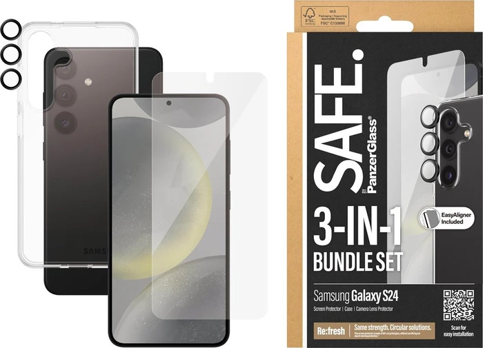 PanzerGlass Safe 3-in-1 Protection Pack für Samsung Galaxy S24