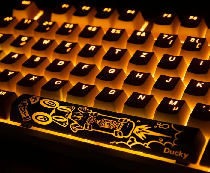 Ducky One 2 RGB TKL PBT, LEDs RGB, weiß, MX SILENT RGB RED, USB, DE