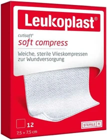 BSN medical Leukoplast Cutisoft Vlieskompresse steril, 7.5 x 7.5cm, 12 Stück