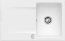Villeroy & Boch Siluet Flat 780x490mm Einbau Becken reversibel mit Ablauffernbedienung stone white