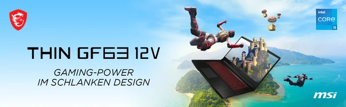 MSI GF63 Thin 12VE-087, Core i5-12450H, 16GB RAM, 512GB SSD, GeForce RTX 4050, DE