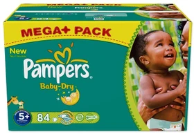 Pampers Baby-Dry Gr.5+ Einwegwindel, 13-27kg, 84 Stück