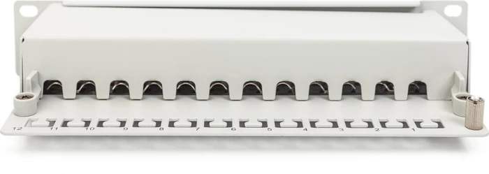 Digitus Professional Patchpanel Cat6a, 10" , geschirmt, 12-Port, 10", grau
