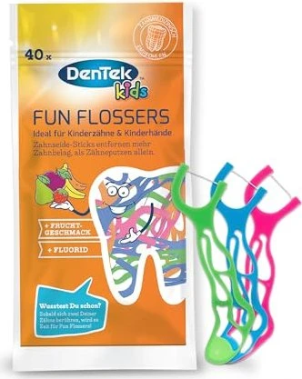 DenTek Kids Fun Flossers Zahnseide-Sticks, 40 Stück