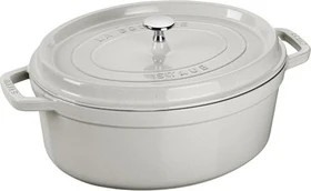 Zwilling Staub Cocotte Schmortopf oval 35.3x29cm 4.2l weißer trüffel