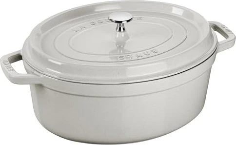 Zwilling Staub Cocotte Schmortopf oval 35.3x29cm 4.2l weißer trüffel