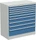 Treston Serie 130 Schubladenschrank, 10 Schubladen, lichtgrau/blau, Container