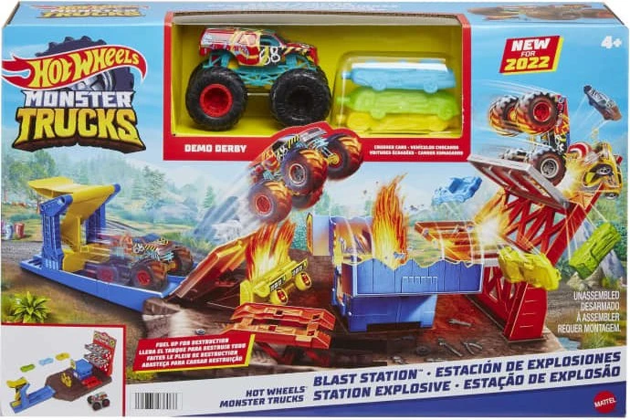 Mattel Hot Wheels Monster Trucks Explosive Garage