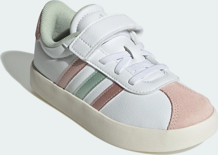 adidas VL Court 3.0 cloud white/linen green metallic/sandy pink metallic (Junior)