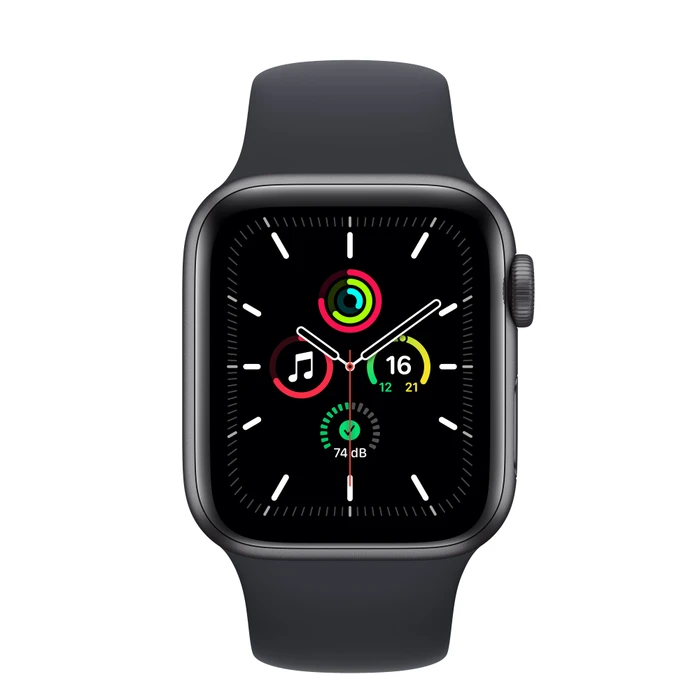 Apple Watch SE (GPS) 40mm space grau mit Sportarmband Mitternacht