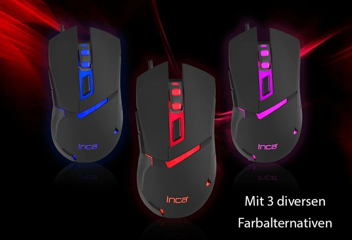 Inca Gaming Tastatur Maus Set mit Mauspad schwarz, USB, DE