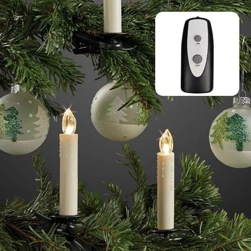 Hellum Weihnachtsbaumkerzen-Set LED 10x warmweiß, 10 Stück