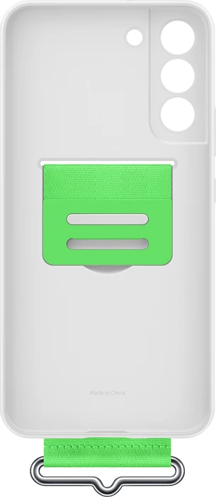 Samsung Silicone Cover with Strap für Galaxy S22+ weiß