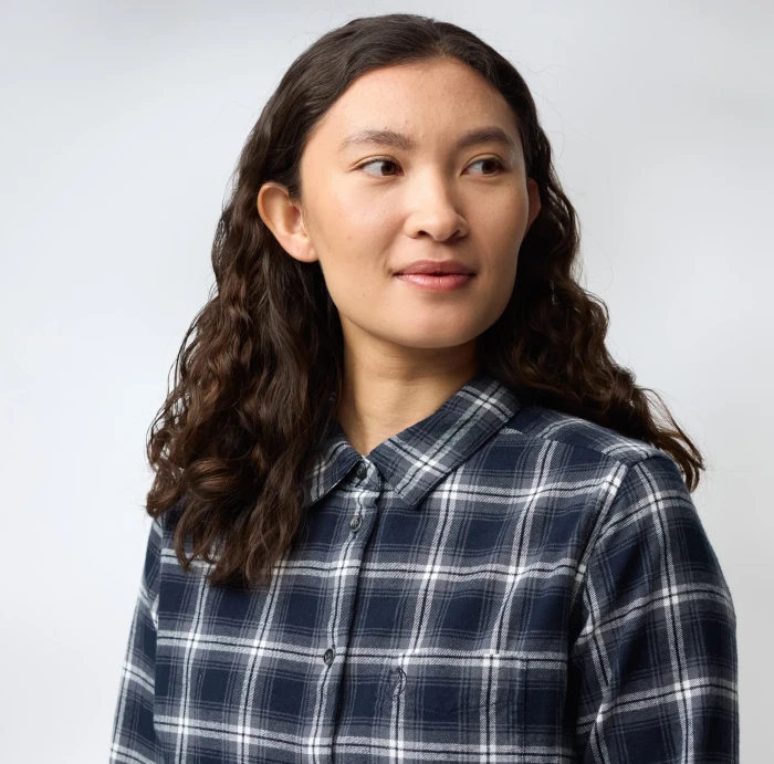 Fjällräven Övik Flannel Hemd langarm dark navy (Damen)