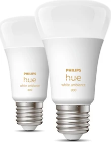 Philips Hue White Ambiance 800 LED-Bulb E27 6W, 2 Stück