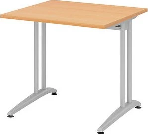 Hammerbacher Ergonomic B-Serie BS08/6 Schreibtisch 80x80cm Buche/silber