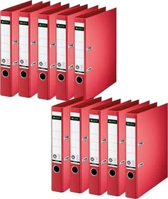 Leitz Qualitäts Ordner 2-Ring 180° Vollpapier, 50mm, A4, rot