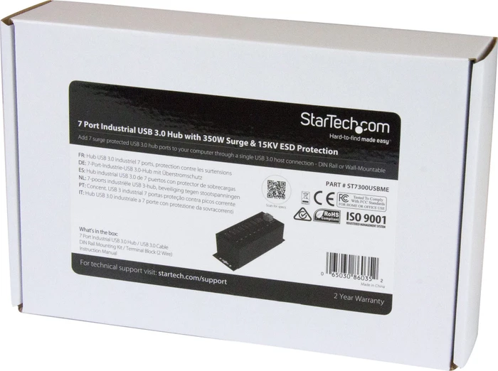 StarTech Industrial Railmount USB-Hub, 7x USB-A 3.0, USB-B 3.0 [Buchse]