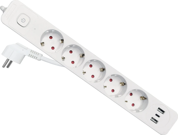 Equip Steckdosenleiste 5-fach Schuko mit 3xUSB+Schalter 1,5 m (245555) Image