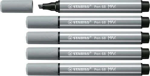 STABILO Pen 68 MAX mittelgrau, 5er-Pack