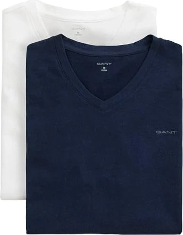 Gant V-Neck 2er-Pack T-Shirt kurzarm navy/white (Herren)