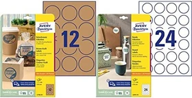 Avery-Zweckform Etiketten rund, 60mm, braun, matt, 25 Blatt (300 Etiketten)