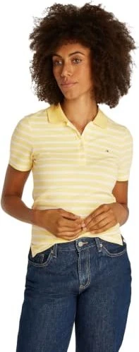 Tommy Hilfiger 1985 Slim Fit Poloshirt kurzarm citronella/ecru stp (Damen)