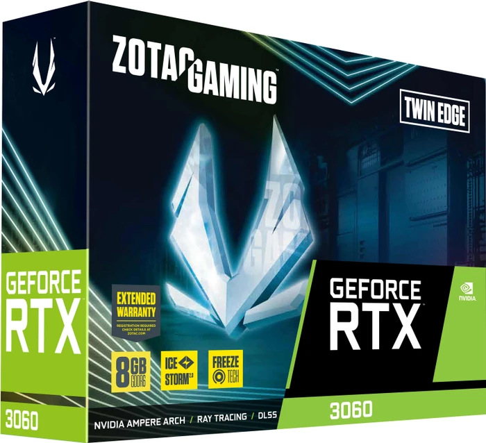 Zotac Gaming GeForce RTX 3060 Twin Edge, 8GB GDDR6, HDMI, 3x DP