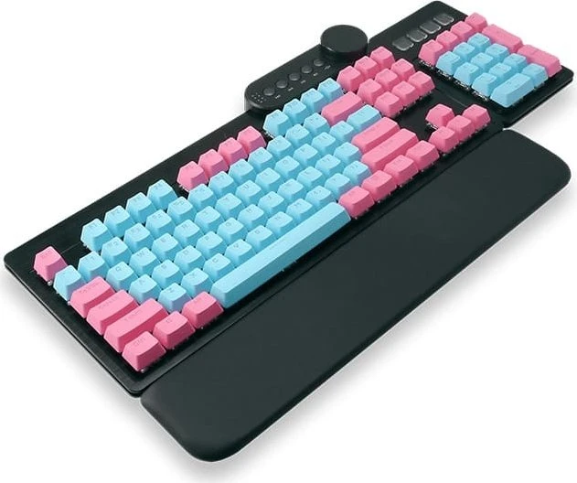 Mountain Mineral Keycap Set, Kunststoff (PBT) Double-Shot, rosa/blau, 113 Tasten (104+9), ANSI-US