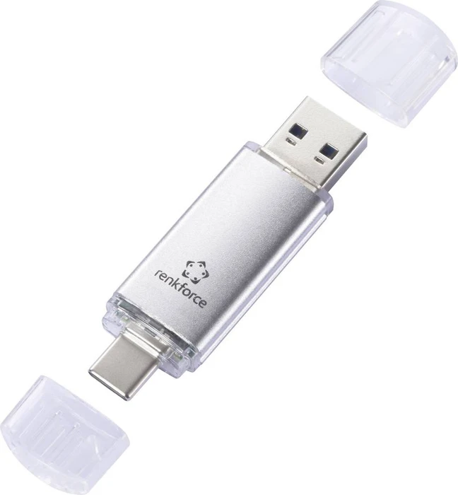 Renkforce RF-USBOS-220 32GB silber, USB-A + USB-C, USB 3.2 Gen 1×1