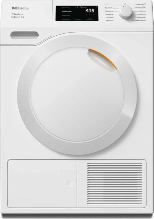 Miele T1 Excellence TEB655WP EcoSpeed & 8kg Wärmepumpentrockner lotosweiß
