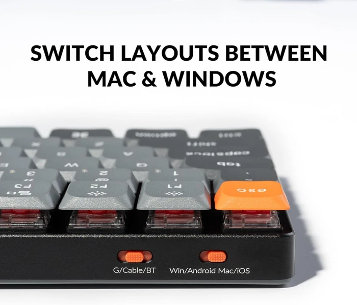 Keychron K17 Max, grau, LEDs weiß, Gateron LOW PROFILE 2.0 RED, USB/Bluetooth, US