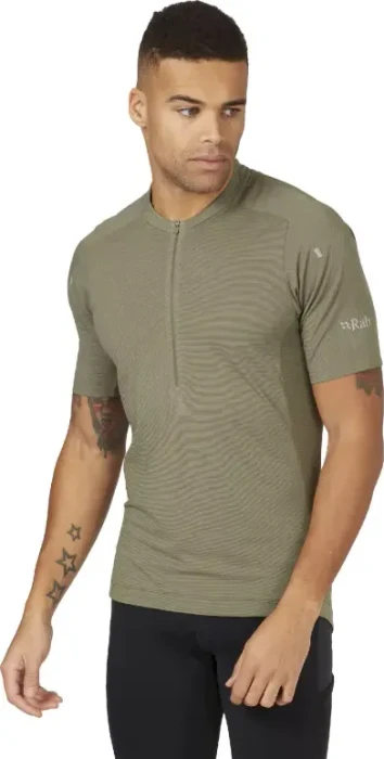 Rab Cindercrino Zip Trikot kurzarm light khaki (Herren)