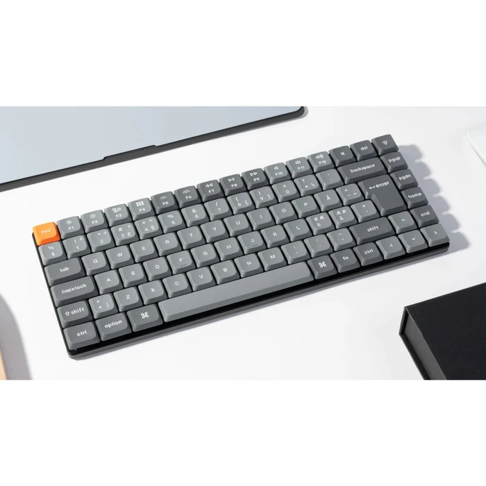Keychron K3 Max, grau, LEDs RGB, hot-swap, Gateron LOW PROFILE 2.0 RED, USB/Bluetooth, DE