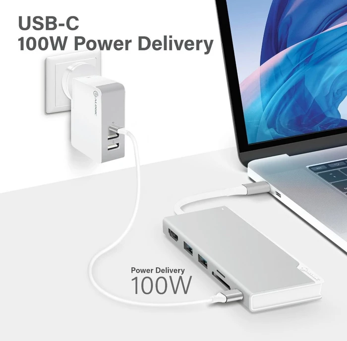Alogic UNI Dock Multiport-Adapter, silver, USB-C 3.0 [Stecker]